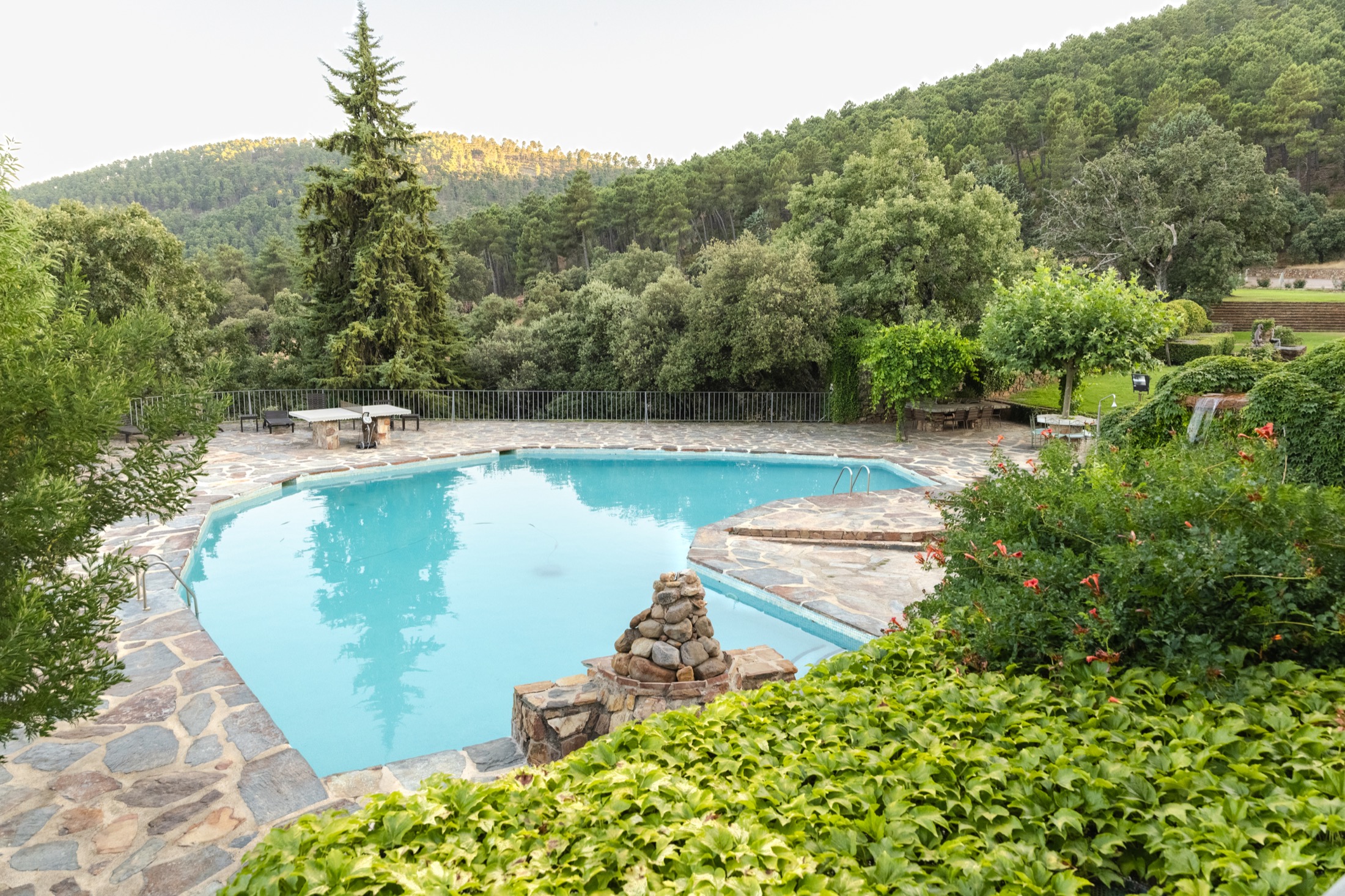 Piscina rodeada de naturaleza